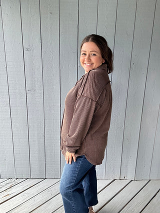 Ribbed Button Down