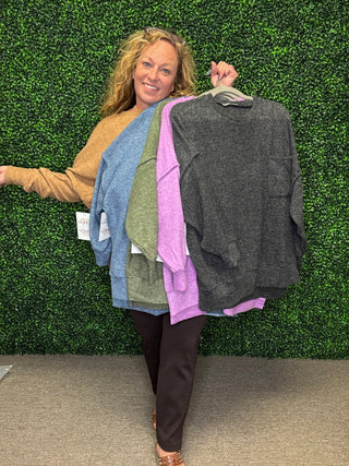 Brushed Melange Oversized Sweater  FINAL SALE