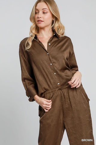 Umgee Wrinkle Button Down Top