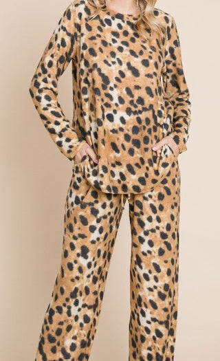 Animal Print Loungewear Top