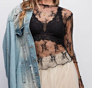 Easel Sheer Lace Top