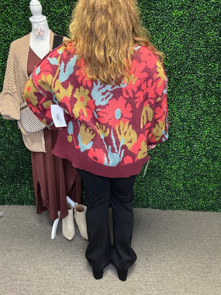Easel Floral Patterned Sweater FINAL SALE