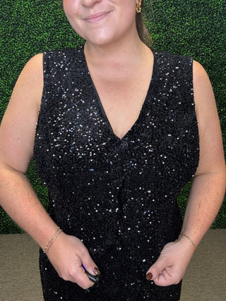 Sequin Black Vest