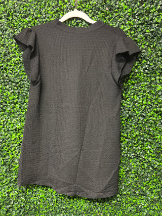 Grace And Emma Ribbed V-Neck Top