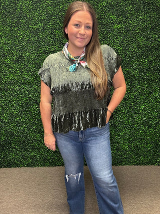 Umgee Velvet Ruffle Top