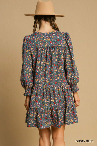 Umgee Floral Corduroy Dress