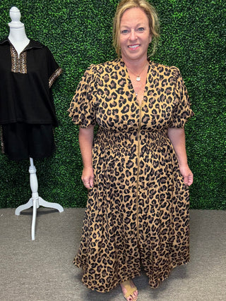 Entro Long Leopard Dress