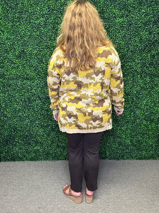 Easel Olive Camo Sweater