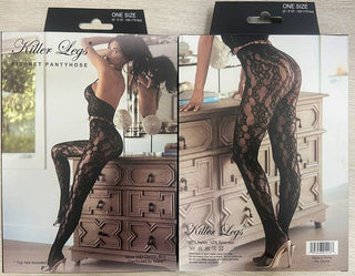 Floral Patterned Fishnet Tights Queen