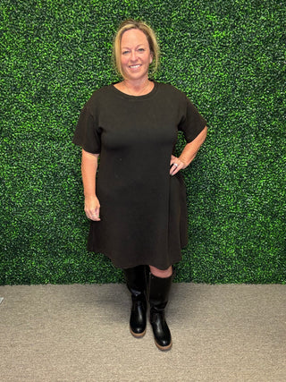 Simply Classic Black Dress-White Birch