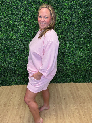 Tres Bien Pink Waffle Knit Short