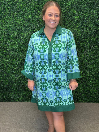 Jodifl Green Abstract Shift Dress