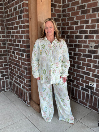 Stitch & Co Pastel Floral Button Up Top