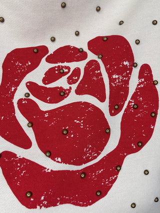 Easel Rose Studded Sweatshirt
