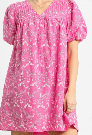 Pink Daisy Days Mini Dress