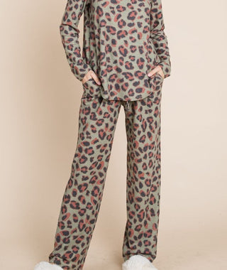 Animal Print Loungewear Top