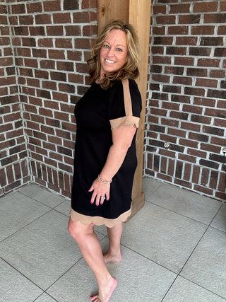 Jodifl Black and Tan Knit Dress