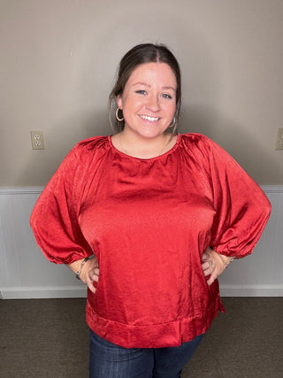 Umgee Crinkled Satin Top FINAL SALE