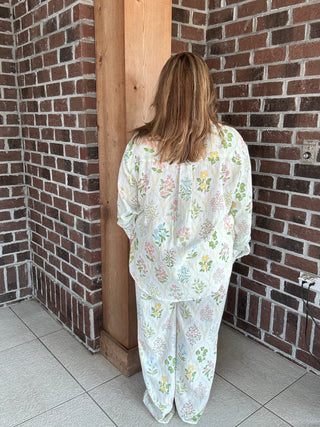 Stitch & Co Pastel Floral Button Up Top