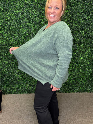 Fuzzy Olive Top FINAL SALE
