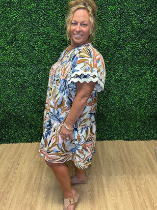 Oddi Botanical Mini Dress