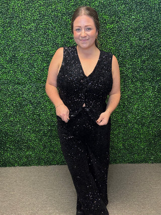 Sequin Black Pant