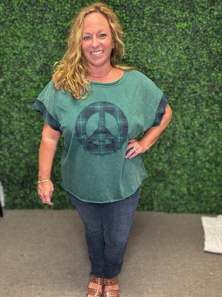 The Peace and Plaid Top FINAL SALE
