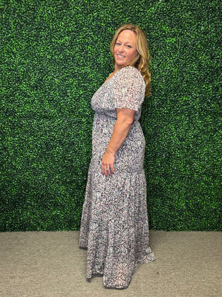 White Birch Floral Smocked Maxi Dress