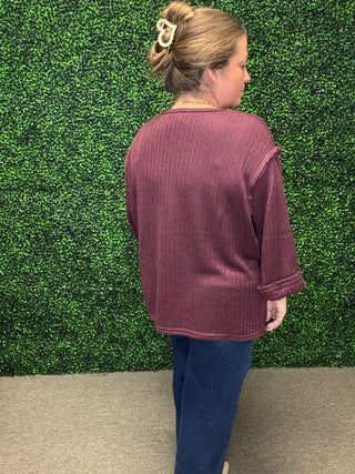 She+Sky 3/4 Sleeve Knit Top