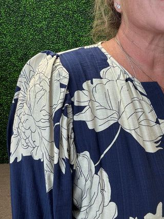 Navy Blossom Midi Dress final sale