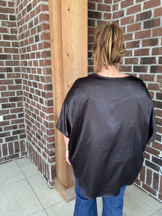 Adrienne Black Luxe Dolman Top