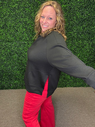 Zenana Scuba Round Neck Pullover