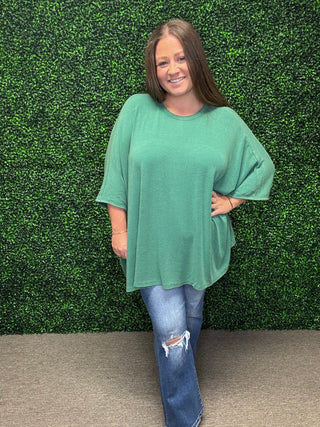 Easel Oversized Dolman Sleeved Top