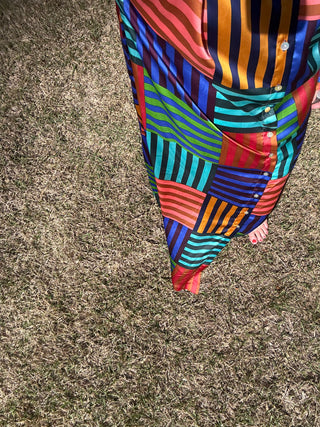 Adrienne Striped Blocked Maxi Dress