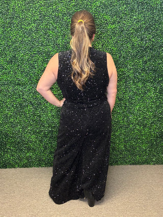 Sequin Black Vest