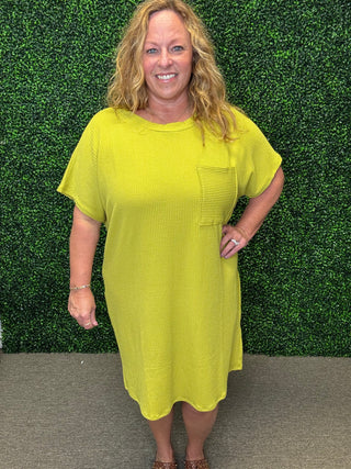 Chartreuse Glow Girl Dress