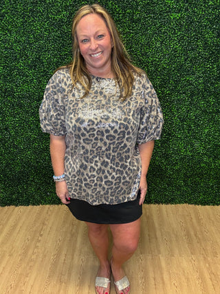 Sew In Love Leopard Sequin Top