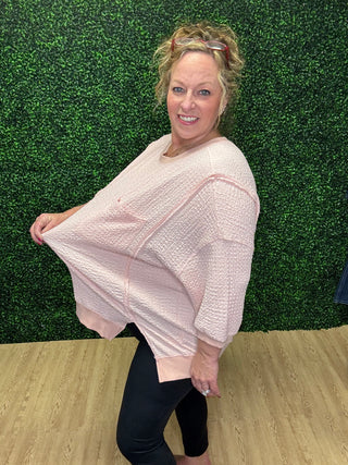 Peach Popcorn Pullover