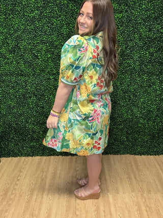 Umgee Jacard Print Mini Dress