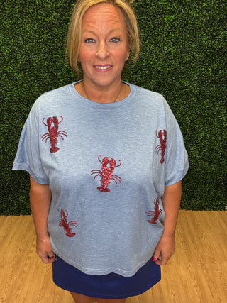 Jess Lea Lobster Shack Sequin Patch Top