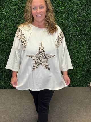 Easel Animal Star Patched Top