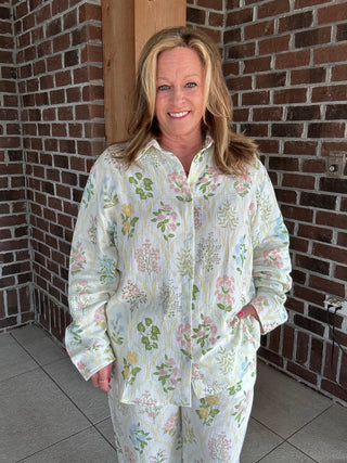 Stitch & Co Pastel Floral Button Up Top