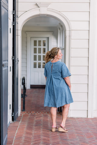 A-Line Chambray Denim Dress