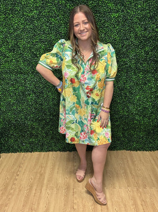 Umgee Jacard Print Mini Dress
