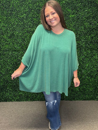 Easel Oversized Dolman Sleeved Top