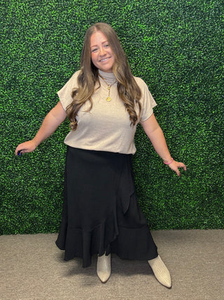 Curvy Ruffle Wrap Skirt