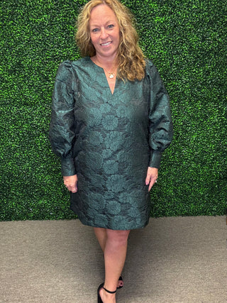 Jacquard Mini Dress-Entro
