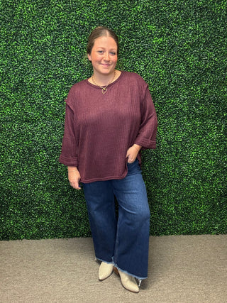 She+Sky 3/4 Sleeve Knit Top