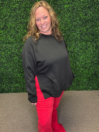 Zenana Scuba Round Neck Pullover
