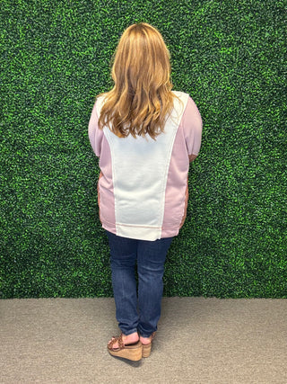 Colorblock Pullover-White Birch